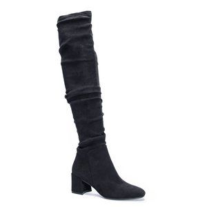 Over the Knee Suedette Heel Boot